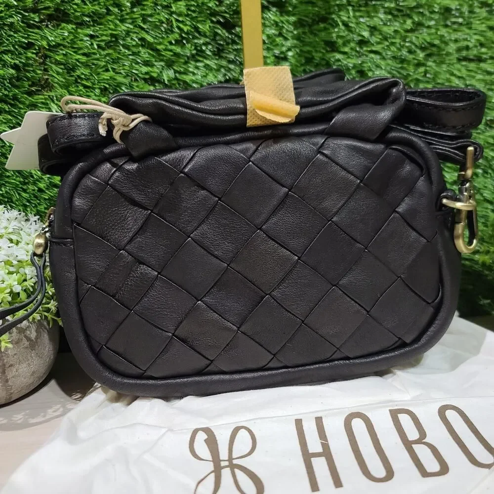 HOBO Maze Woven Leather Satchel / Black NWT